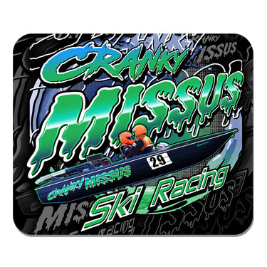 Cranky Missus Ski Racing Mouse Pad